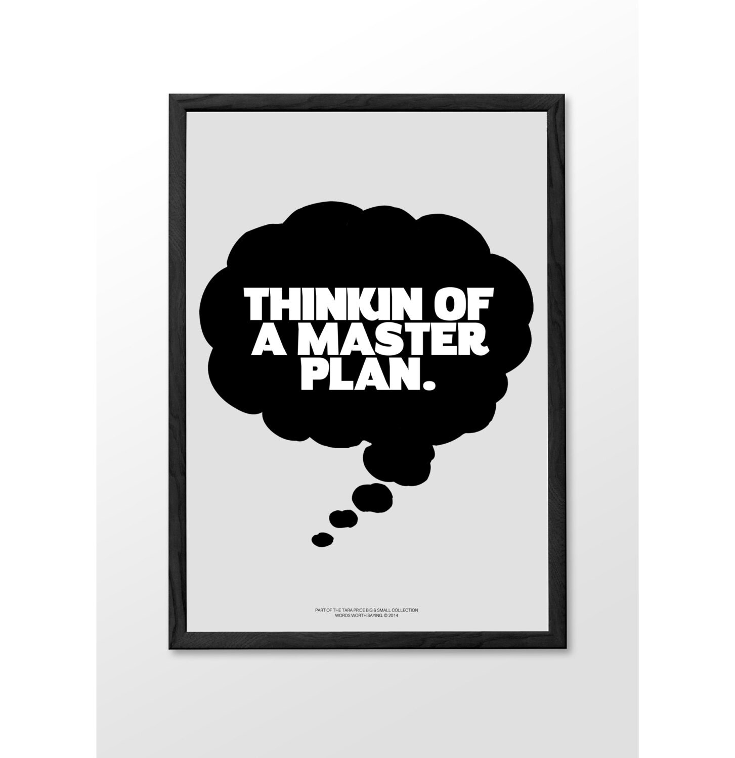 Typographic Thinking of a master plan Wall Art Inspirational