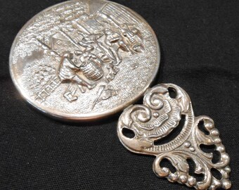 Silver Hand Mirror, Hand Mirror, Beveled Mirror, Decorative Mirror, Purse Mirror, Vintage Mirror, Silver Mirror, Danish Mirror, Denmark