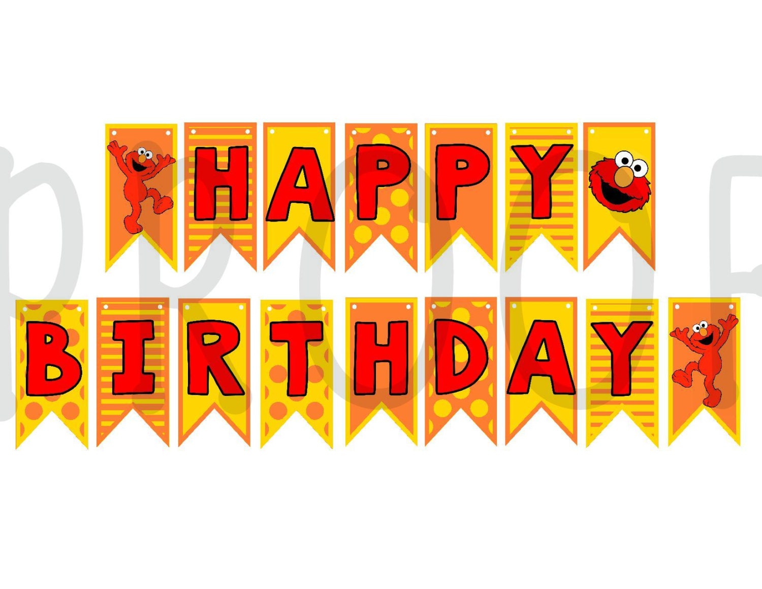  Elmo Birthday Banner Printable Instant by SweetEPrintables 