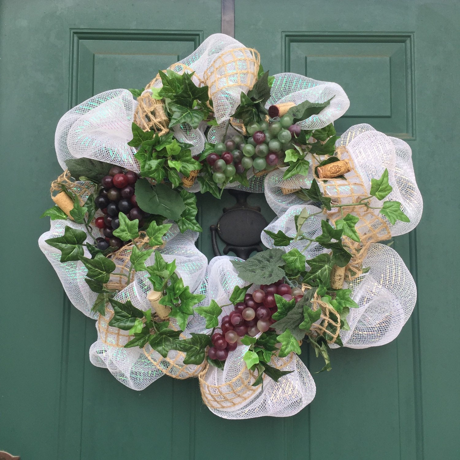 Grape Vine Deco Mesh WreathWine