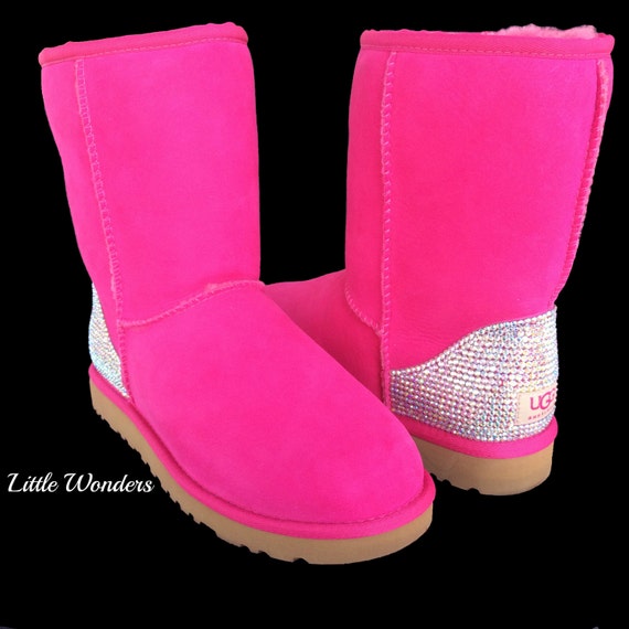Swarovski Rhinestone Women Pink Ugg Boots