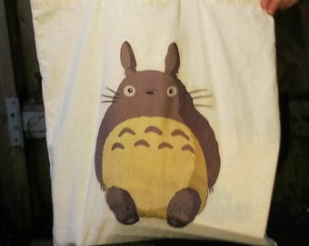 Totoro Canvas Tote Bag / Shopper, Studio Ghibli "My name is Totoro: No.1