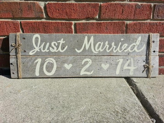 Rustic Just Married Sign 4