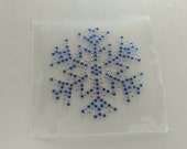 Shiny Blue Snow Flake Frozen Winter Wonderland Bling Glass Rhinestone Press/Iron-On AppliquÃ© Hot Fix Transfer