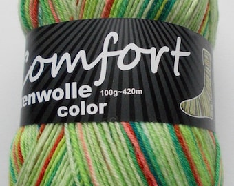 sock yarn 100g (6,-Euro/100g), green tones, 4ply (215.01)