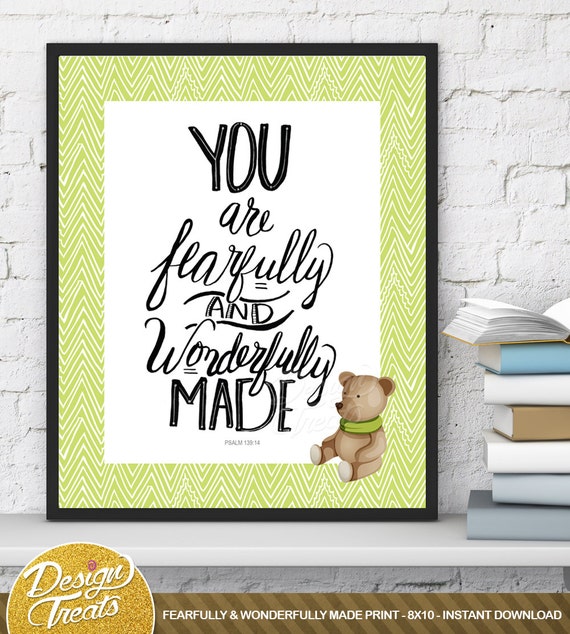 Items similar to Bible Verse 8x10 Printable - Nursery Scripture - Psalm ...
