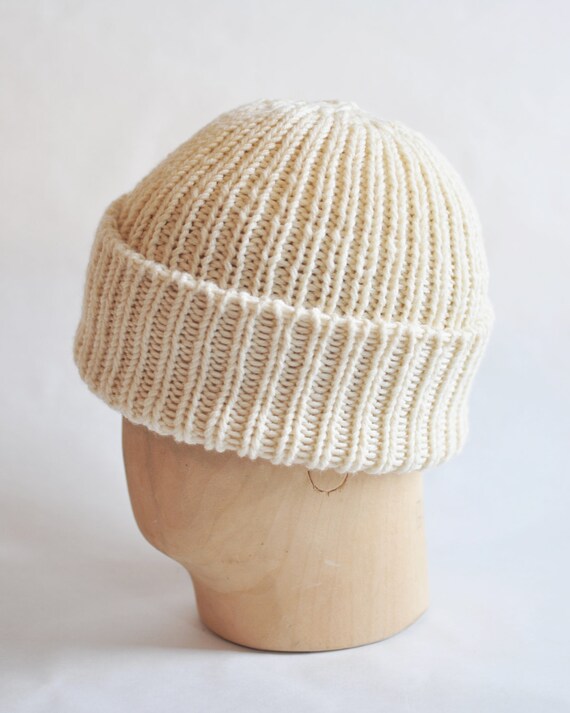 Sailor's Hat handknit of 100 Merino Wool warm by BlueAlmaKnits