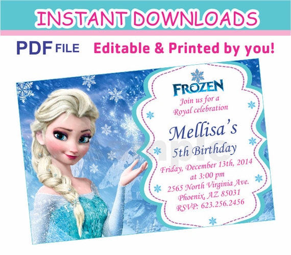 Free Editable Frozen Birthday Invitations 3