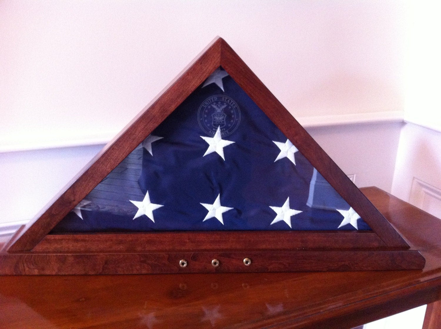 5 x 9.5 Memorial Flag Display Case with shell casings