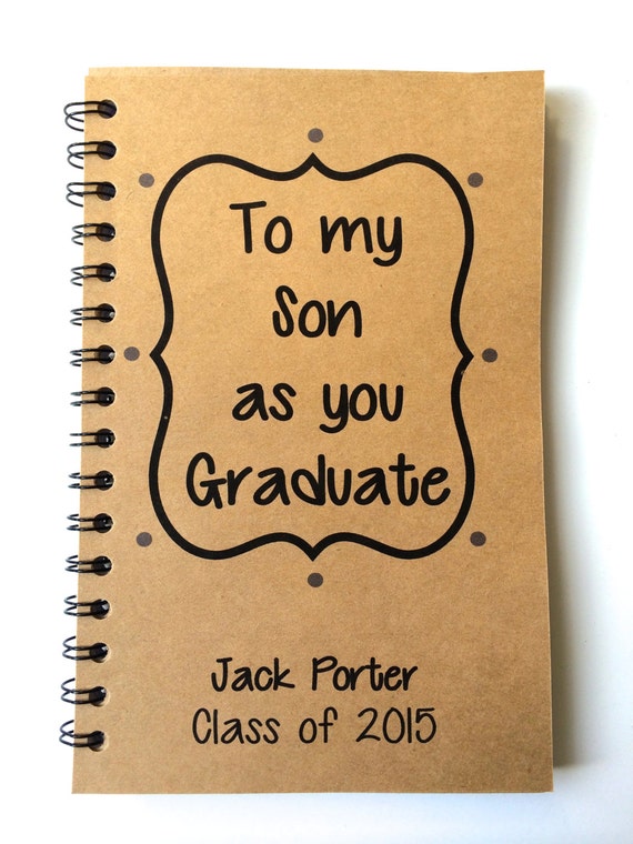Items similar to Graduation Gift, Graduation Notebook, To Son, Son