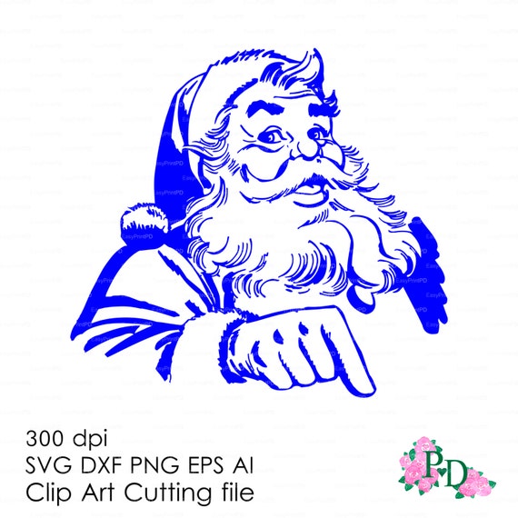 EasyPrintPD: Vintage Santa Claus Christmas Santa SVG, DFX, PNG cutting file