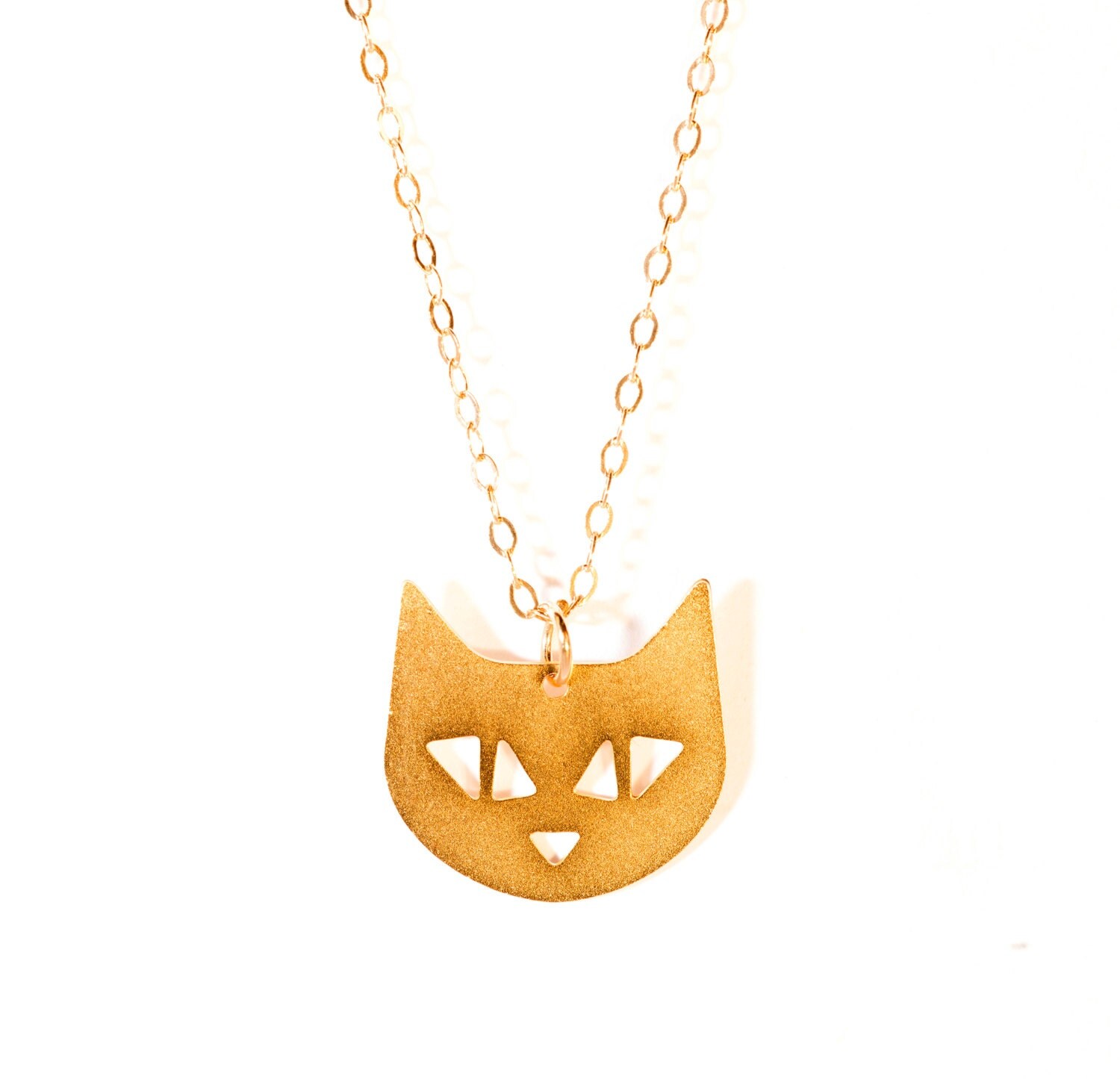 Cat Necklace Gold Filled Necklace Animal Icon by BeepStudio