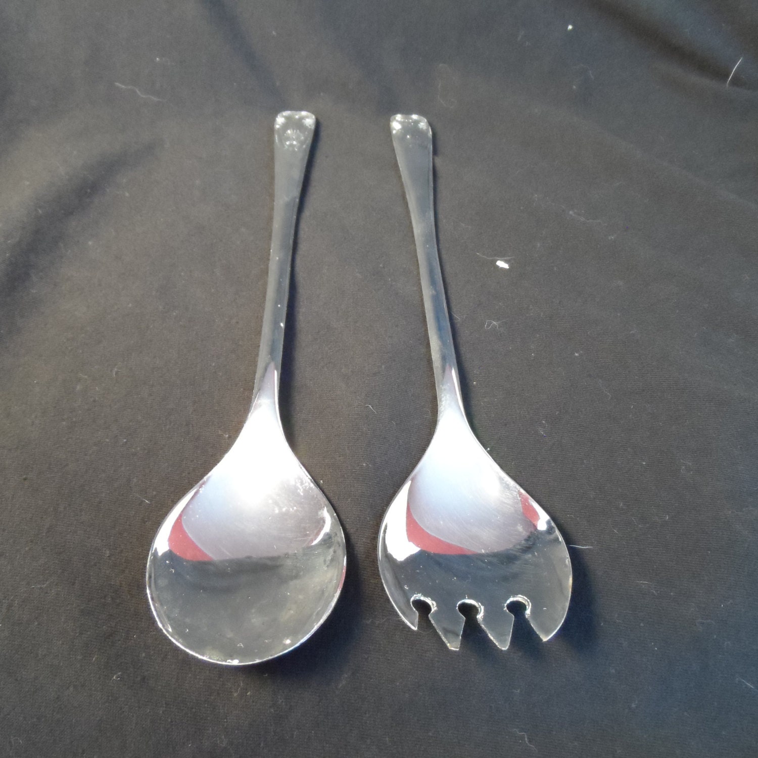 Welcome utensils serving back silver