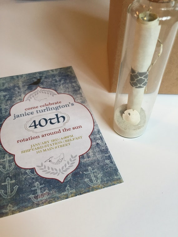 Birthday Party Invitation Message in a Bottle by PrimroseReserve