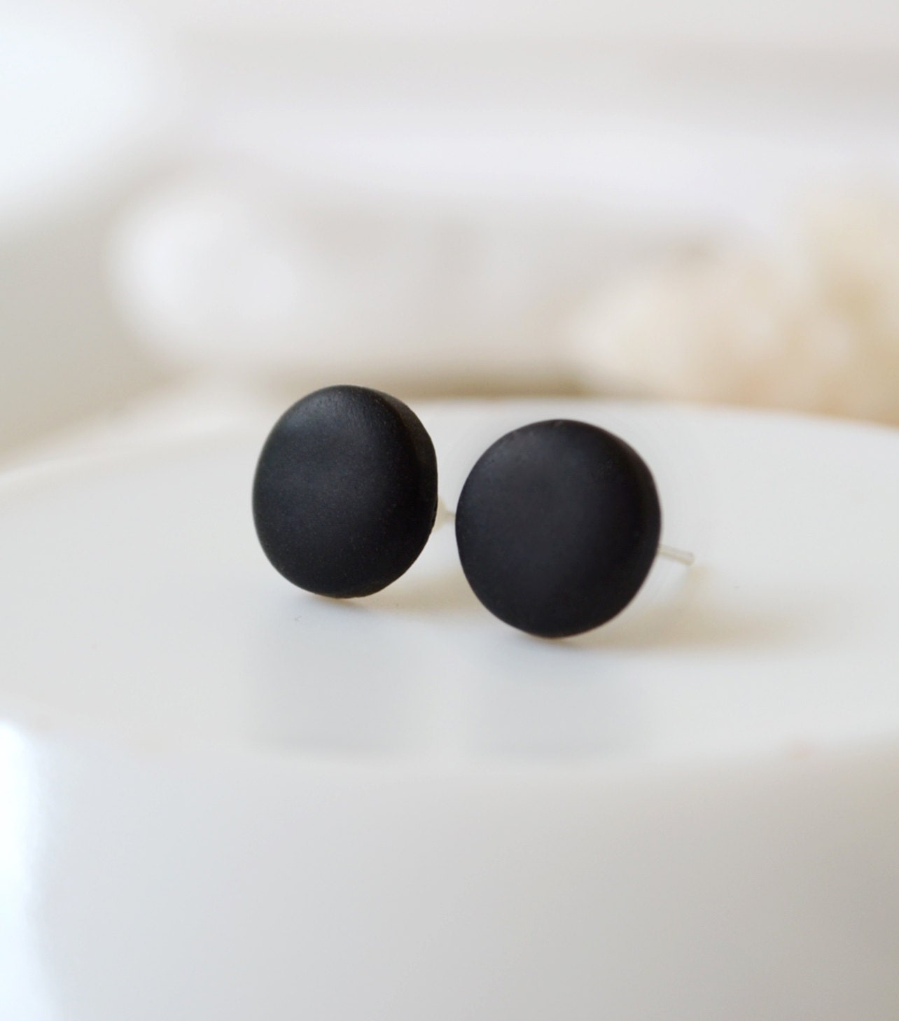 Black studs matte black earrings earrings for men unisex