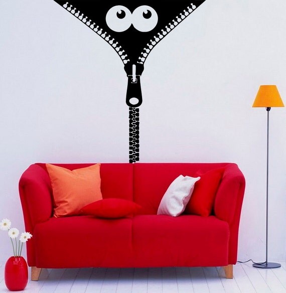 Zipper Wall Vinyl Decal Stickers Art Design Murals Design