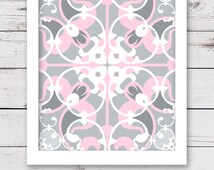 Popular items for pink gray wall decor on Etsy