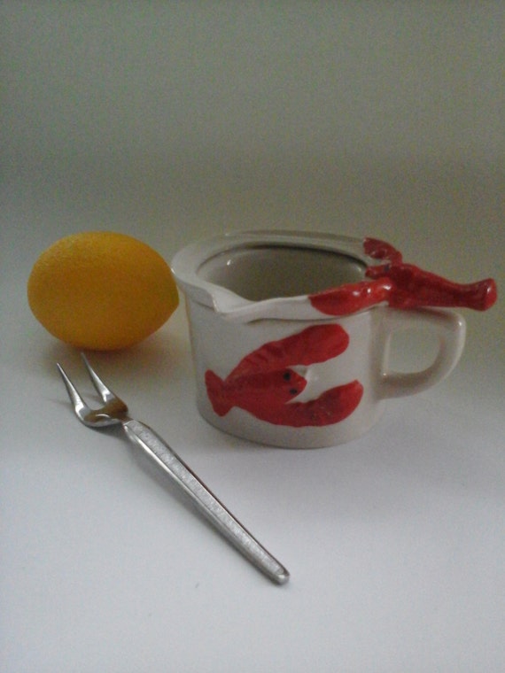 Seafood Ceramic Butter Warmer. Lobster Crab Shrimp Fish