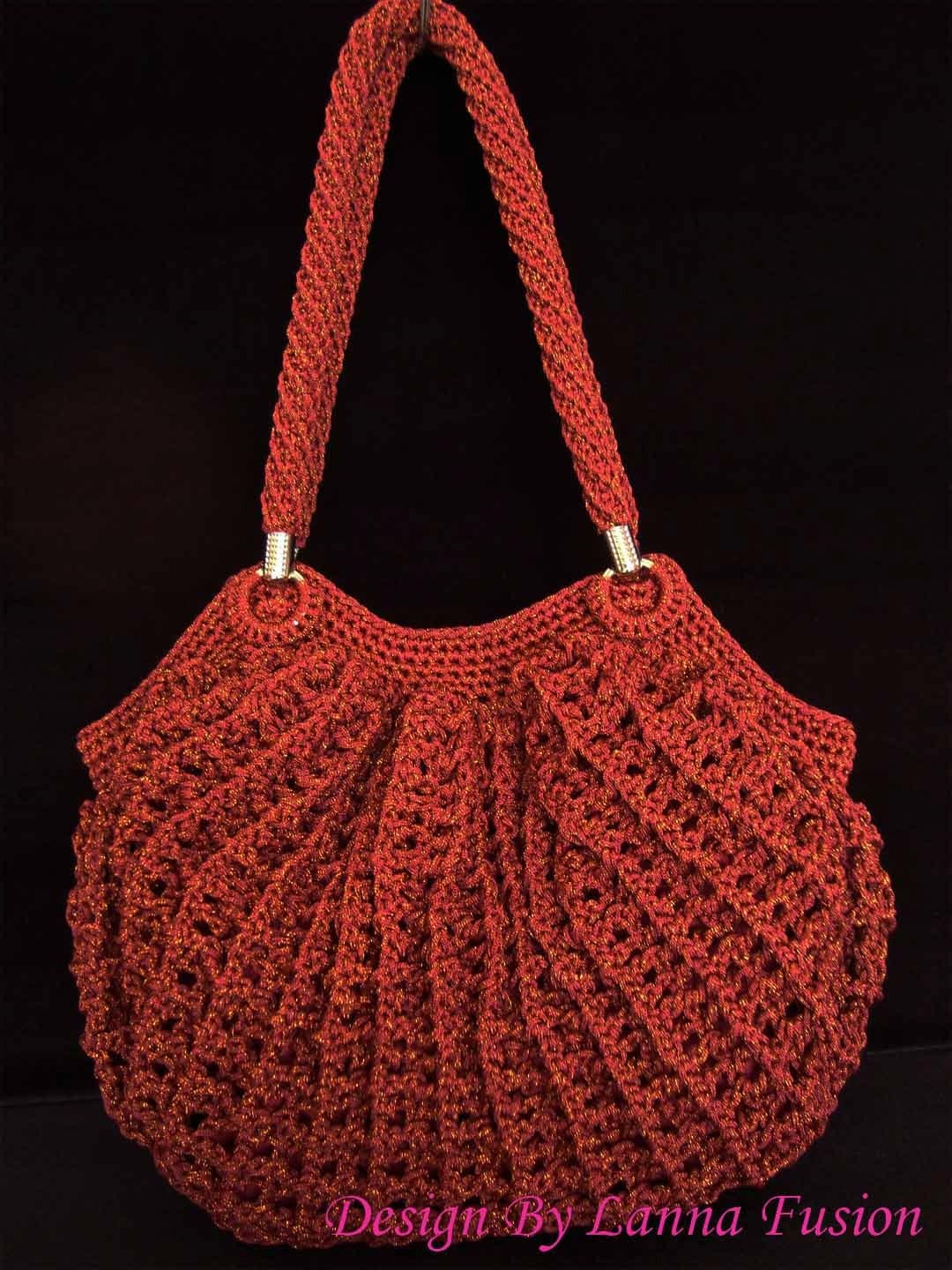 Cherry Red Crochet Handle bags Red Handbag Red Purse Red Tote