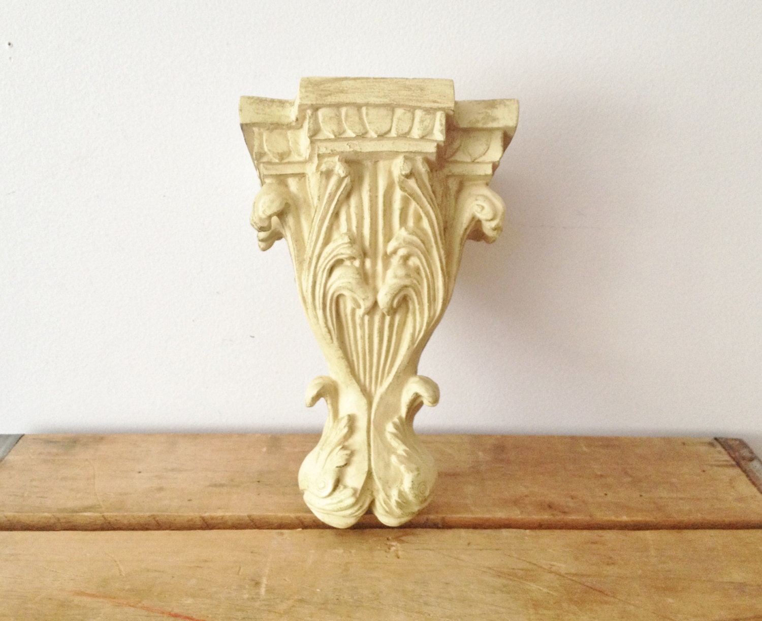 Small Resin Shelf Decorative Shelf Vintage Painted Cream