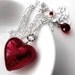 Red Heart Pendant Necklace - Murano Glass Red Heart Pendant, Sterling Silver Chain, Valentines Gift for Wife Girlfriend Mom Mothers Day