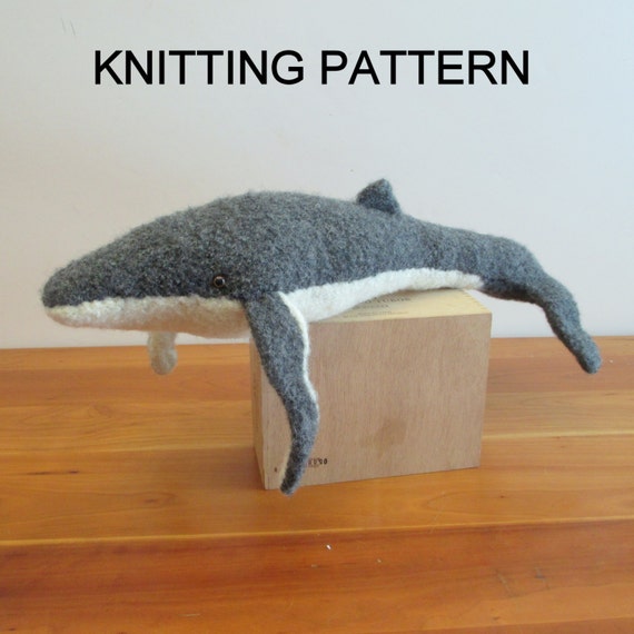 Humpback Whale Knitting Pattern Felted Stuffed Toy PDF