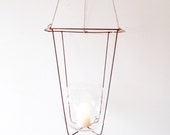 Vintage Salvaged Hanging Candle Lantern - hanging planter