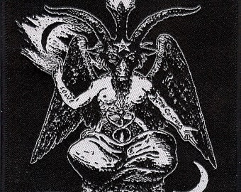 Baphomet Sigil Red Embroidered Sew on Patch. Baphomet. Occult.
