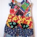 hold for ab BEACH COVER Up Dress- Wearable Collage Clothing Art- Upcycled Lot Fabric Textiles s-m + myBonny