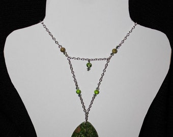 Green Sea Sediment Jasper Necklace One Of A Kind