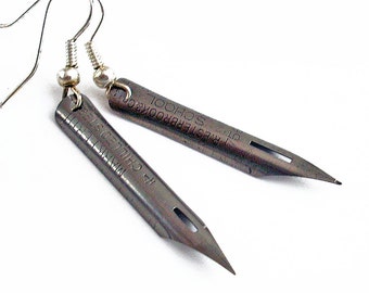 With Deepest Regards - Vintage Pen Nib Earrings Jewelry