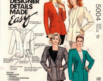 UNCUT McCall's Pattern 5004 - Misses Creative Cardigan - Palmer & Pletsch - Size 16