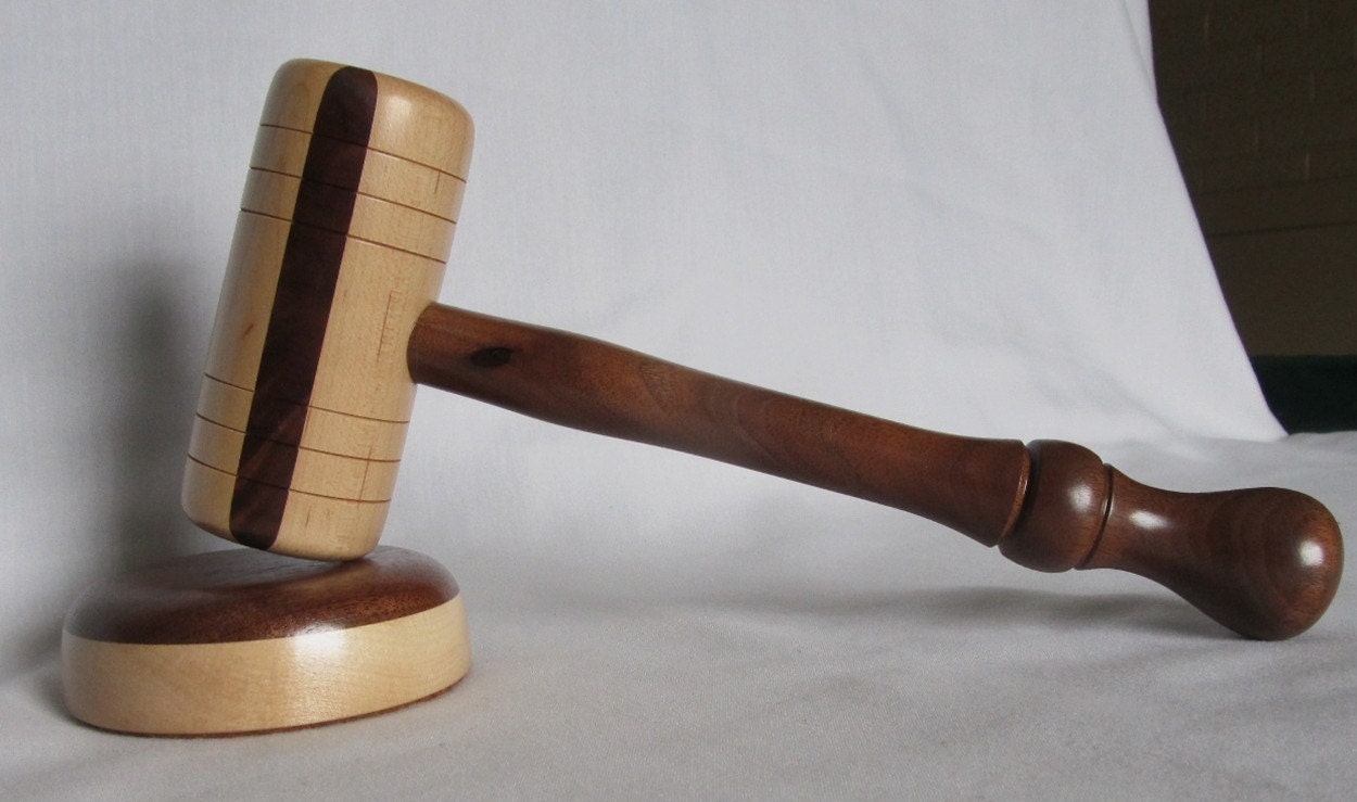 Gavel and Sounding Block Set Handmade From Hard Maple and