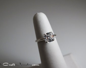 3ct asscher cut engagement rings