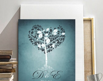 Personalized anniversary gift, Custom Family Tree, Tree with heart shaped leaves, i carry your heart, unique valentine gift, gift for wife
