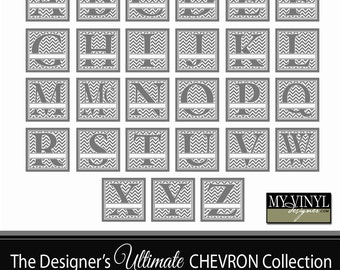 Chevron Monogram SVG, Alphabet Cuttable SVG, Font For Cricut, Last Name Initial, Chevron Monogram Font, Svg Gsd Eps Ai