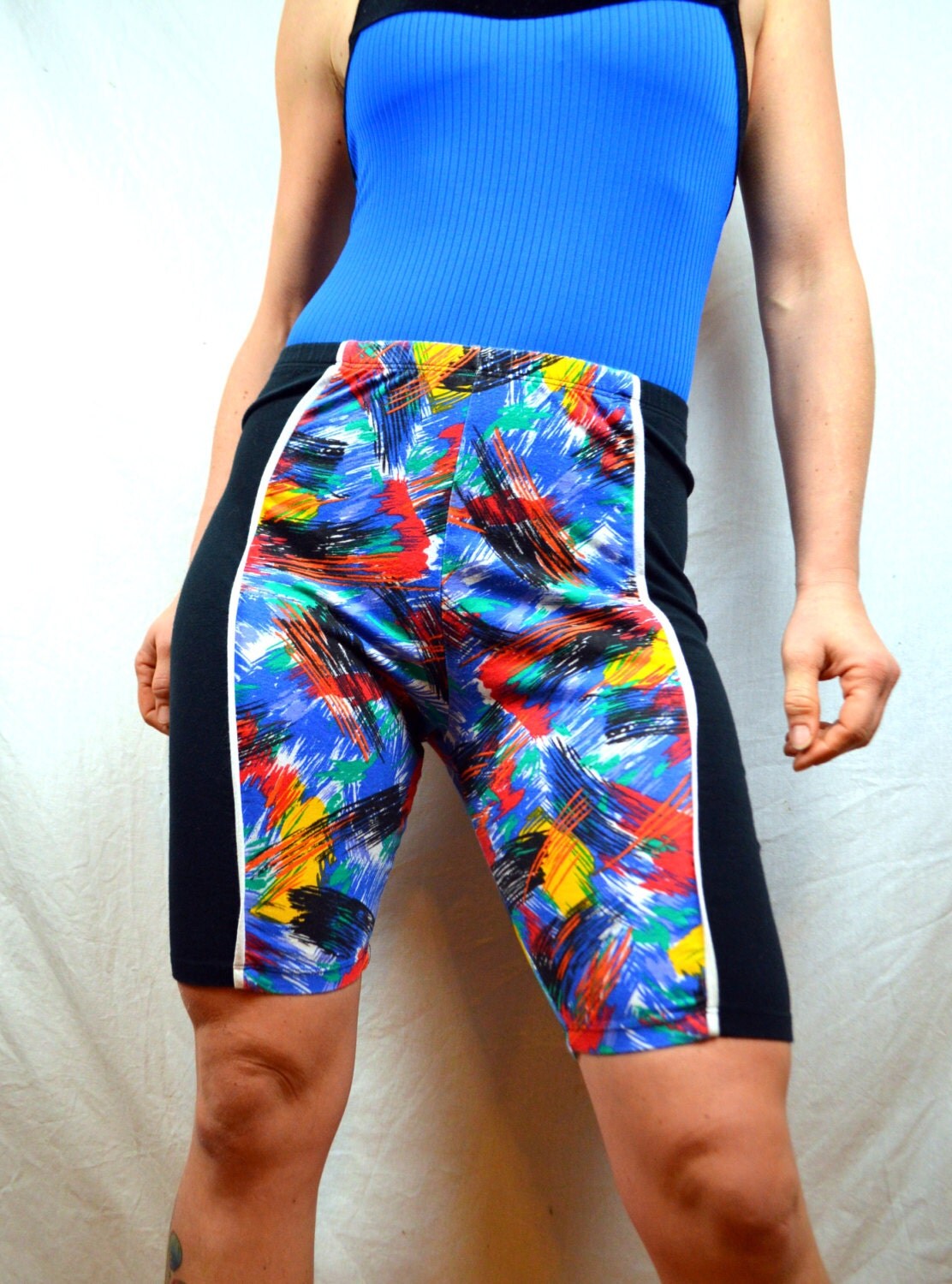 Vintage 90s Spandex Workout Shorts Leggings XL