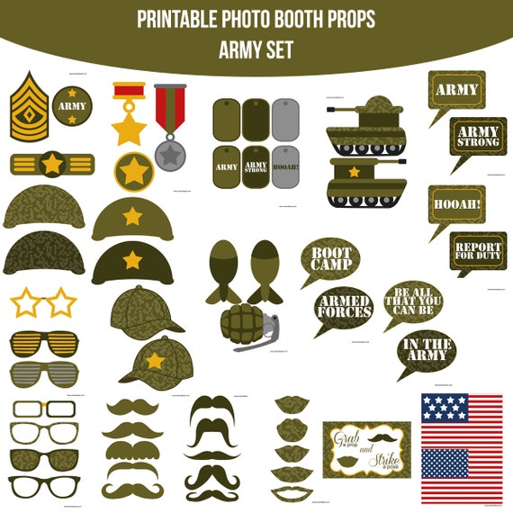 Instant Download Army Military Camo America by AmandaKPrintables
