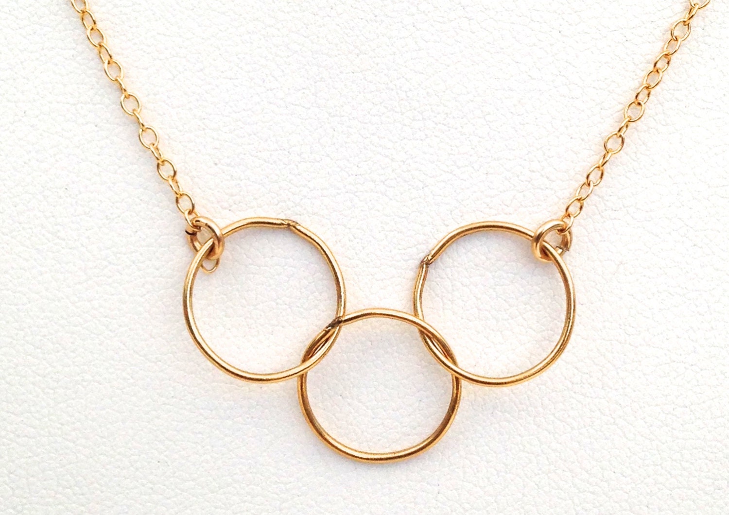 Triple loop necklace 14K Gold Filled Three Loops Delicate