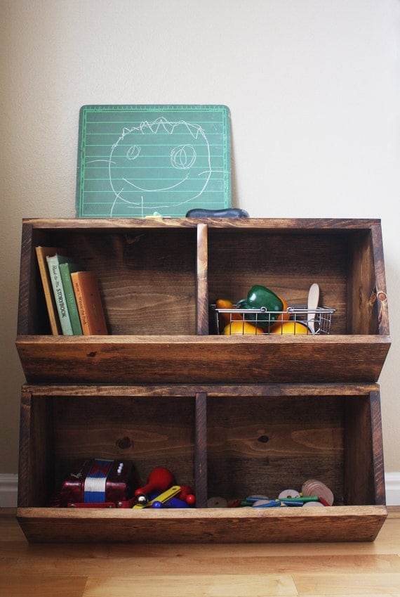 Toy Storage Bins Woodworking Plans by irontimber on Etsy