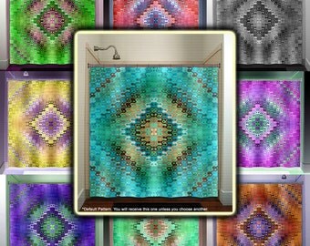 turquoise shower curtain on Etsy, a global handmade and vintage ...