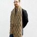 Hand Knitted Scarf, Stole, Camel Brown Mens Scarf, Chunky Knit Scarf, Winter Fashion, Autumn Accessories, Knot Pattern - Camel Brown Taupe