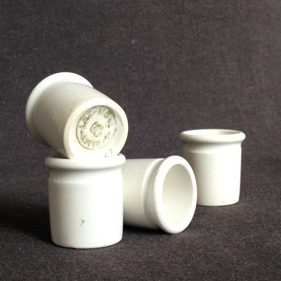Items similar to Four white vintage laboratory scientist porcelain cups