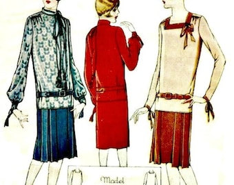 1920s Flapper Dress Pattern - RARE Roaring 20's Pattern - 1920's Misses' Slip-On Dress - McCALL 4881 - UNCUT - Factory Folded - Bust 32