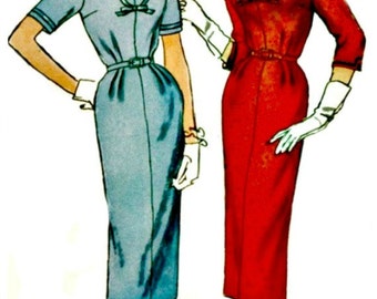 1950s Sheath Dress Pattern SIMPLICITY 2265 UNCUT & Factory-Folded Vintage Sewing Pattern Bust 35