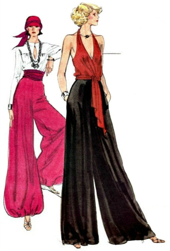 1970s Retro Palazzo Pants Pattern Vogue 9663 Palazzo