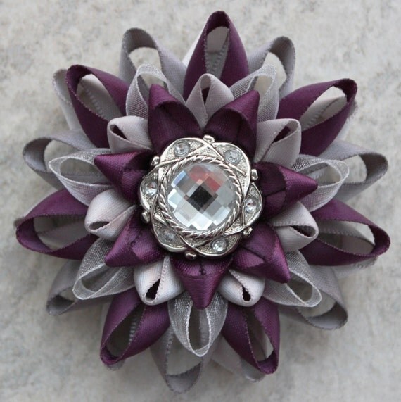 Items similar to Corsage Flower, Purple Corsage, Purple and Silver