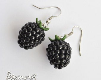 Blackberries Earrings Fruit Dangle Earrings