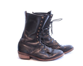 Popular items for black lace up boots on Etsy