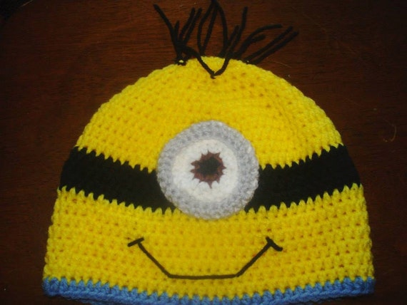 one eyed yellow guy beanie for ages 10 to small adult